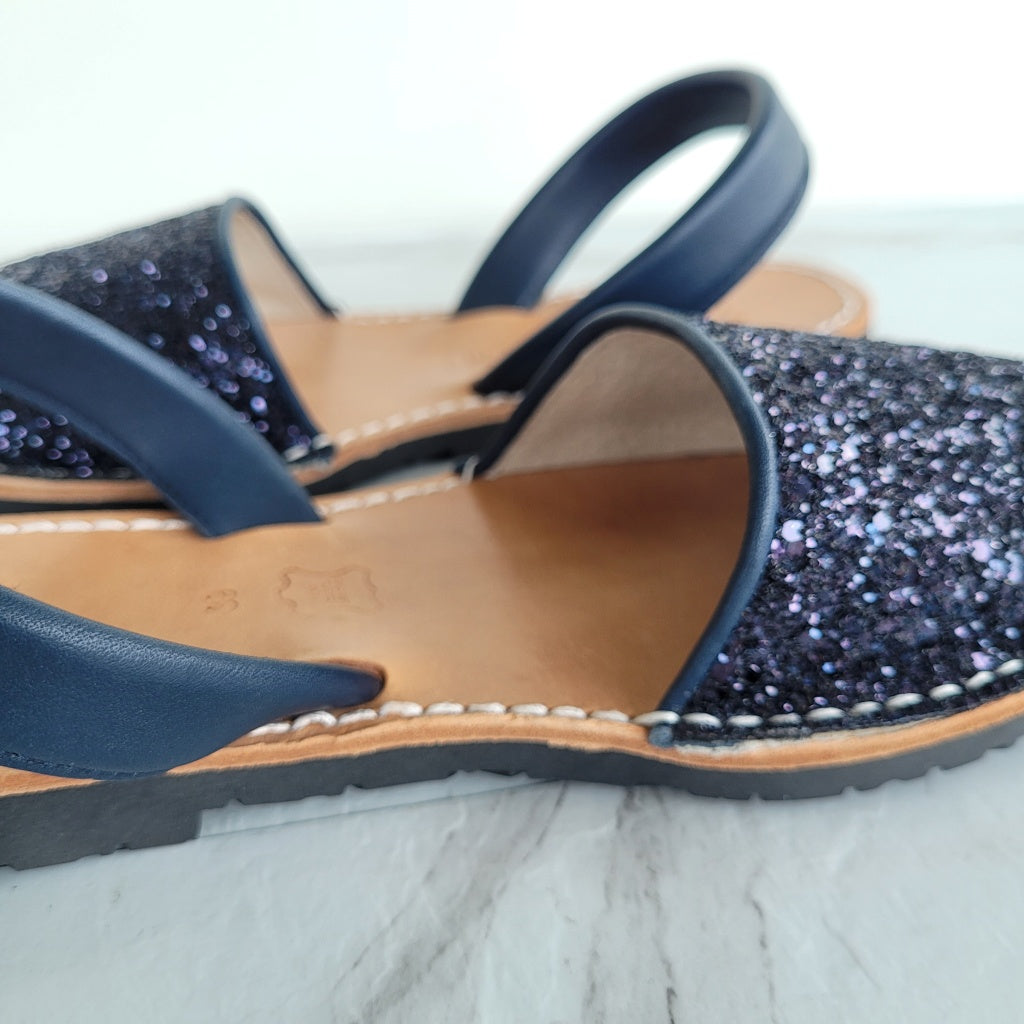 Navy Glitter with Trim