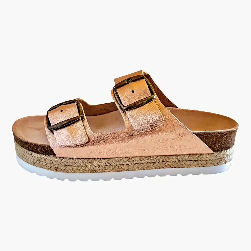 Rose gold flatforms sales