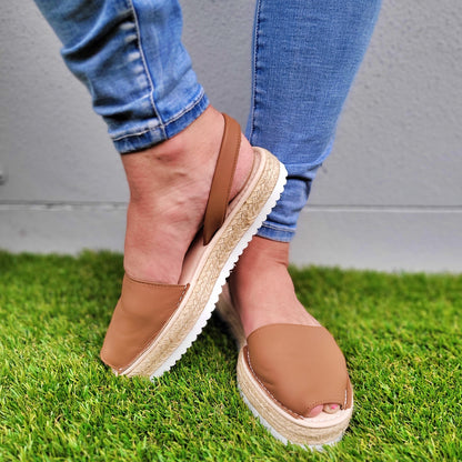 Tan Espadrille Platforms