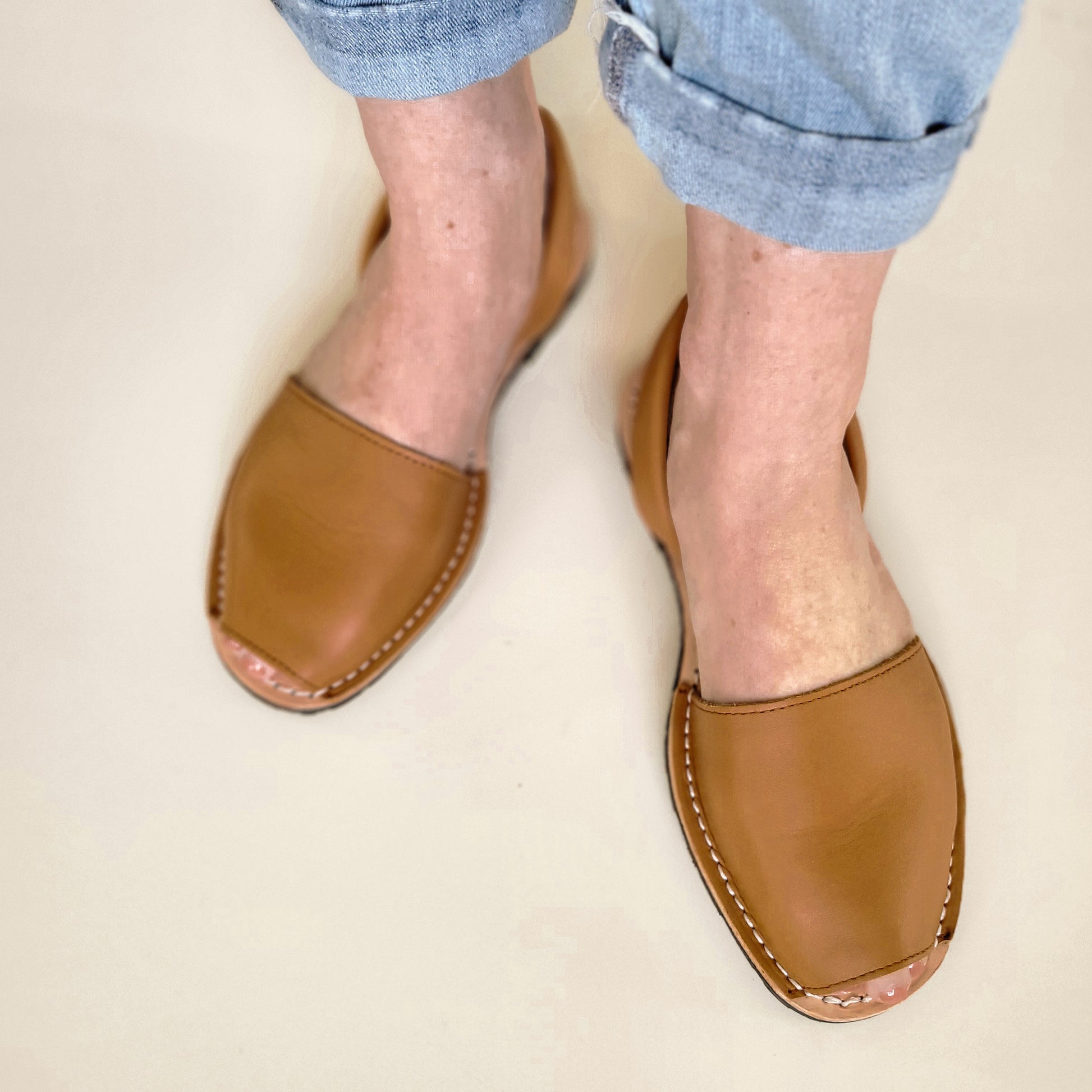Wearing-tan-napa-avarca-sandals
