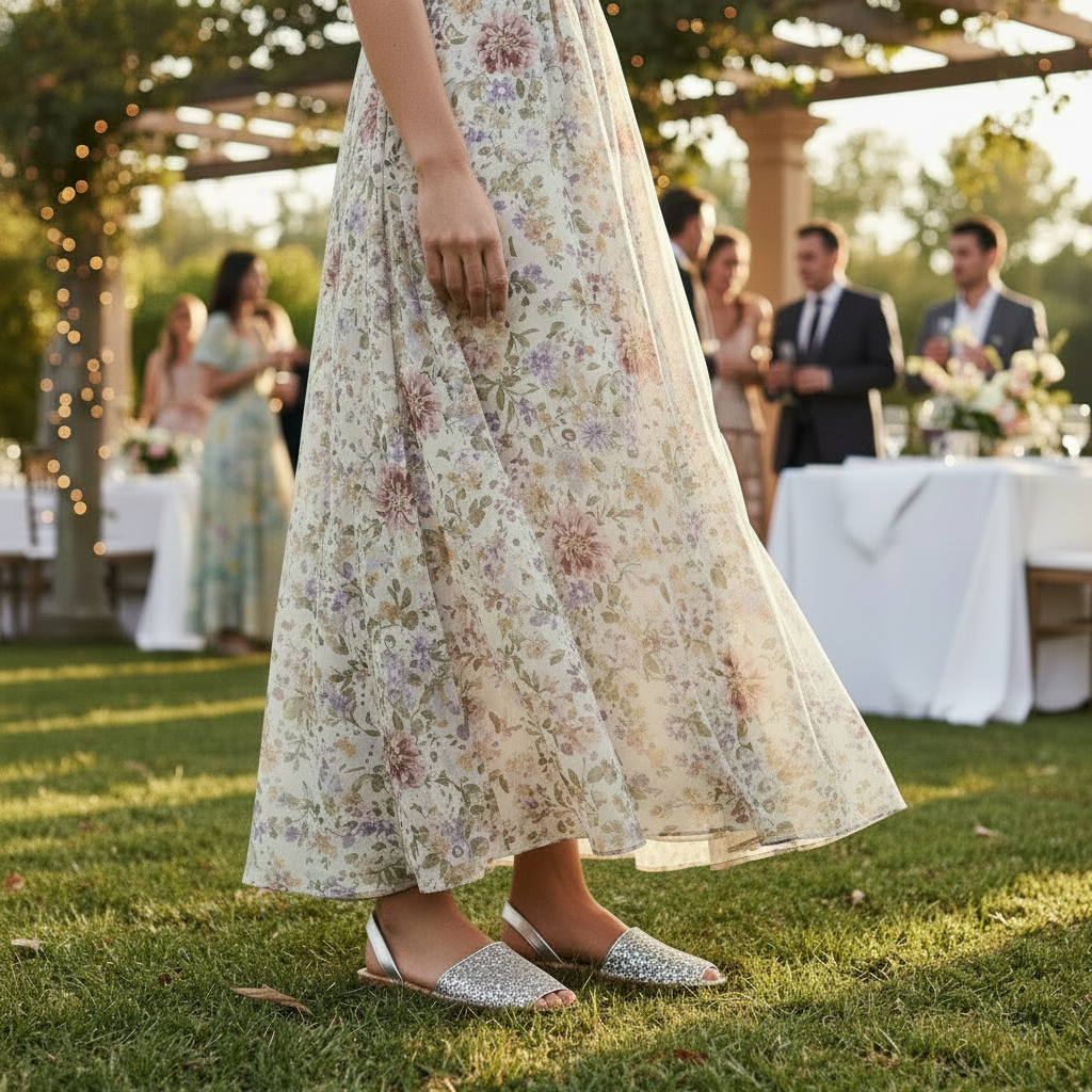 Silver Glitter Avarca Sandals