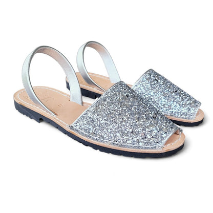 Avarca-sandal-silver-glitter-right