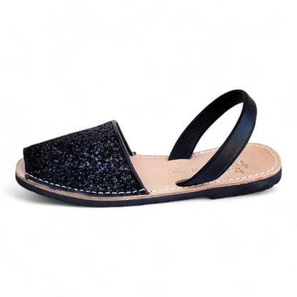 Avarca-sandals-black-glitter-side