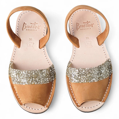 Avarca-sandals-duo-tan-glitter