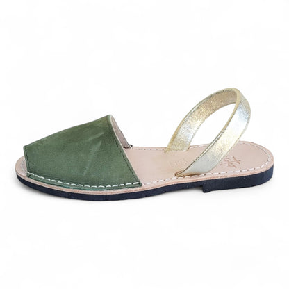 Avarca-sandals-olive-gold-side