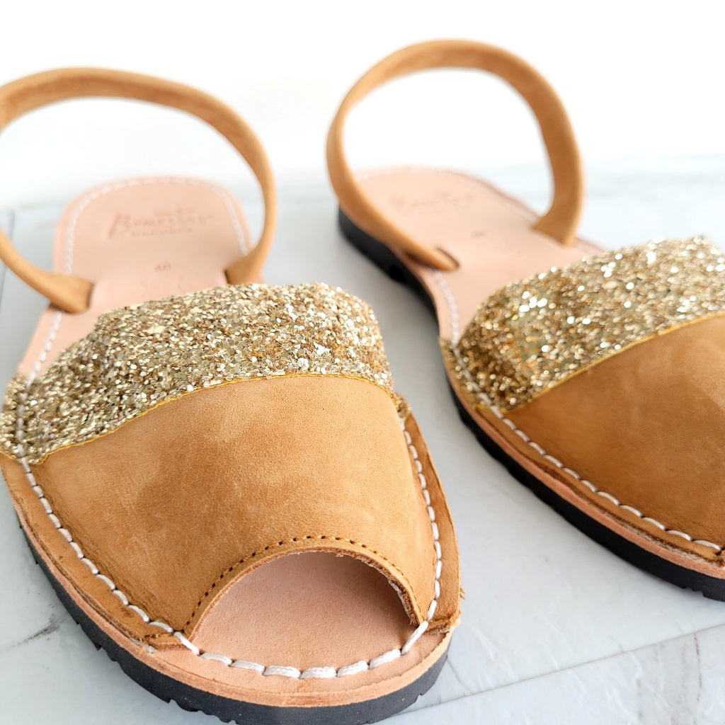 Gold discount glitter sandals