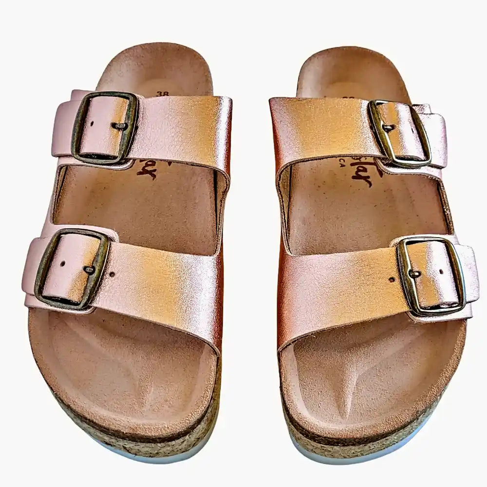 Rose-Gold-Arch-Support-Double-buckle-platform-sandals
